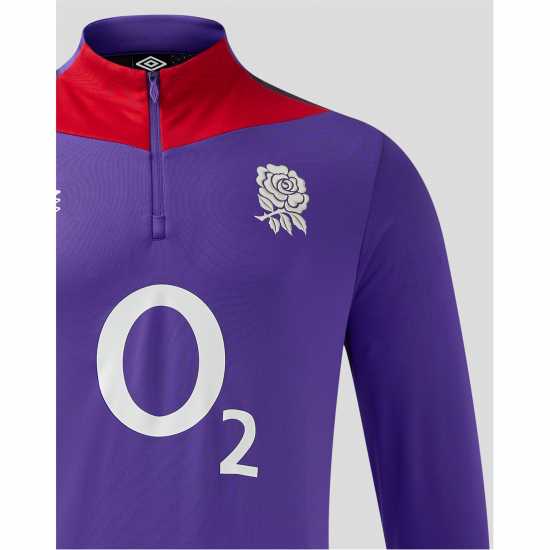 Umbro England Rugby Mid Layer Top 2024 Adults Виолетово/Червено Umbro England Rugby Mid Layer Top 2024 Adults Виолетово/Червено