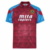Score Draw Домакинска Футболна Фланелка Aston Villa Home Shirt 1990 1991 Adults  Футболни тренировъчни горнища