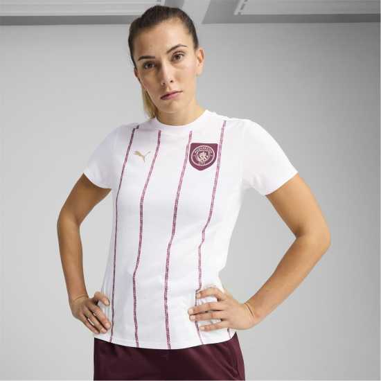 Puma Manchester City Pre Match Short Sleeve Shirt 2024 2025 Womens Бяло/Яспер Всички Пума Футбол