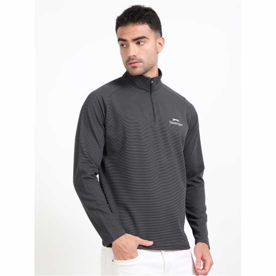 Slazenger Hybrid Quarter Zip Sweatshirt - Mens  Дрехи за голф