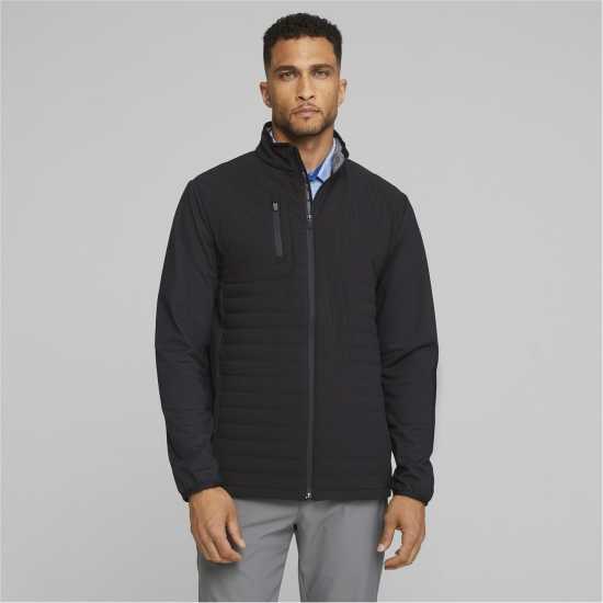 Puma Ватирано Яке Scotia Quilted Jacket Golf Mens Черно/Енергия Дрехи за голф
