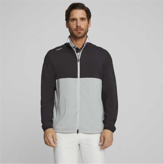Дрехи за голф Puma Monterey Wind Jacket Golf Mens Черно/Сланцевосин Puma Monterey Wind Jacket Golf Mens Черно/Сланцевосин Дрехи за голф