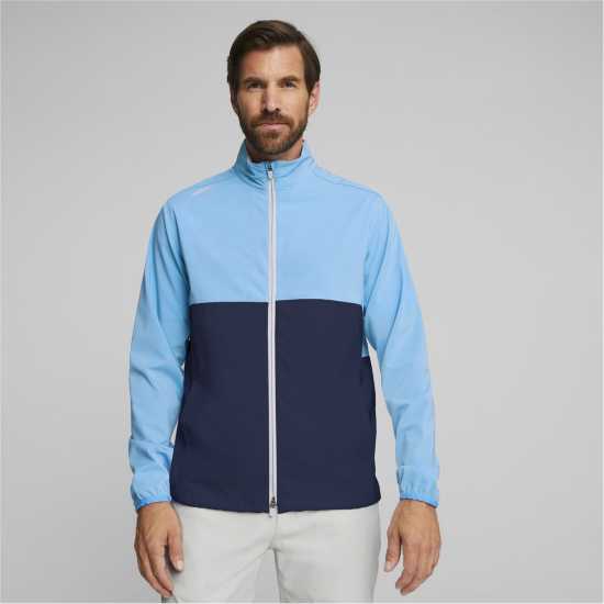 Дрехи за голф Puma Monterey Wind Jacket Golf Mens Синьо/Бяло Puma Monterey Wind Jacket Golf Mens Синьо/Бяло Дрехи за голф