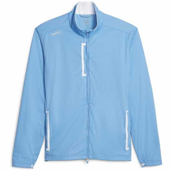Puma Шел Яке Channel Softshell Jacket Golf Mens Синьо/Бяло Дрехи за голф