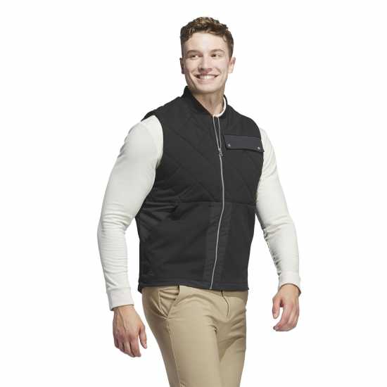 Дрехи за голф Adidas Go-To Quilted Dwr Full Zip Vest Mens Adidas Go-To Quilted Dwr Full Zip Vest Mens Дрехи за голф