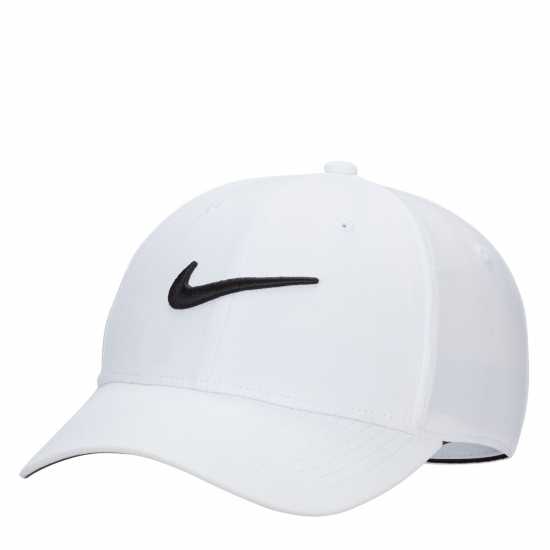 Nike Dri-Fit Club Structured Swoosh Cap Бяло/Черно Дрехи за голф