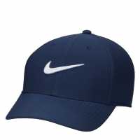 Nike Dri-Fit Club Structured Swoosh Cap M Морско синьо/Бяло Дрехи за голф