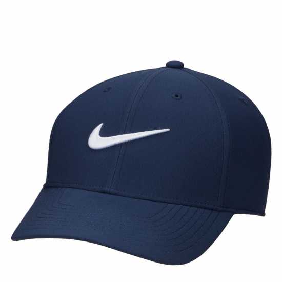 Nike Dri-Fit Club Structured Swoosh Cap M Морско синьо/Бяло Дрехи за голф