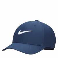 Nike Dri-Fit Club Structured Swoosh Cap M Морско синьо/Бяло Дрехи за голф