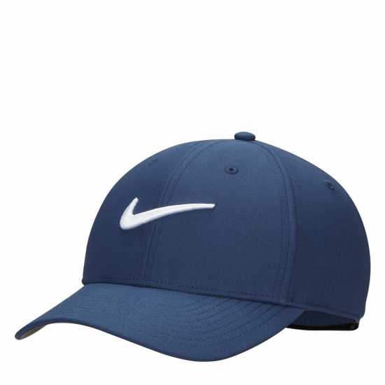 Nike Dri-Fit Club Structured Swoosh Cap M Морско синьо/Бяло Дрехи за голф