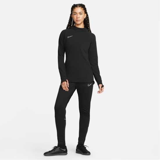 Nike Dri-FIT Academy Women's Hoodie Black/White Дамски суичъри и блузи с качулки