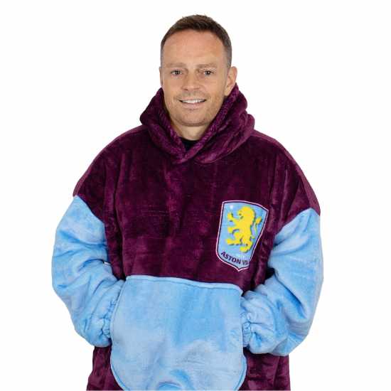 Team Football Officially Licensed Sherpa Fleece Hoodie For Adults Aston Villa FC 