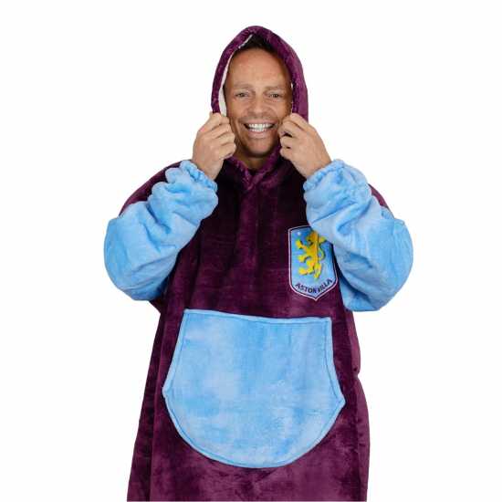 Team Football Officially Licensed Sherpa Fleece Hoodie For Adults Aston Villa FC 