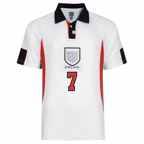 Домакинска Футболна Фланелка Score Draw Sd England Retro Home Shirt 1998 Adults Beckham 7 
