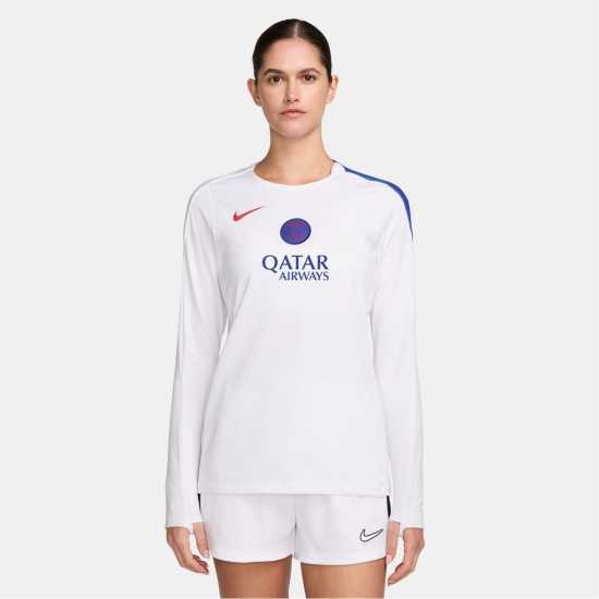 Футболни тренировъчни горнища Nike Psg Strike Crew Top 2025 2026 Womens Nike Psg Strike Crew Top 2025 2026 Womens Футболни тренировъчни горнища
