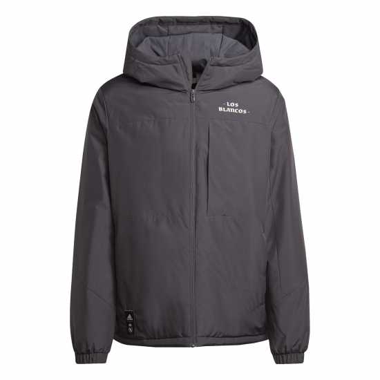 Adidas Men's Real Madrid Hooded Long Sleeve Licensed Managers Football Jacket  