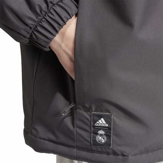 Adidas Men's Real Madrid Hooded Long Sleeve Licensed Managers Football Jacket  