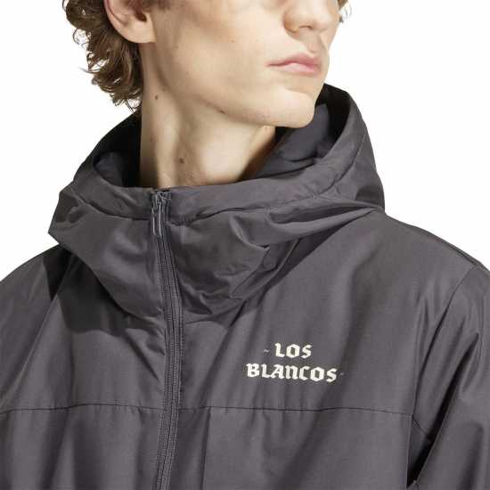 Adidas Men's Real Madrid Hooded Long Sleeve Licensed Managers Football Jacket  