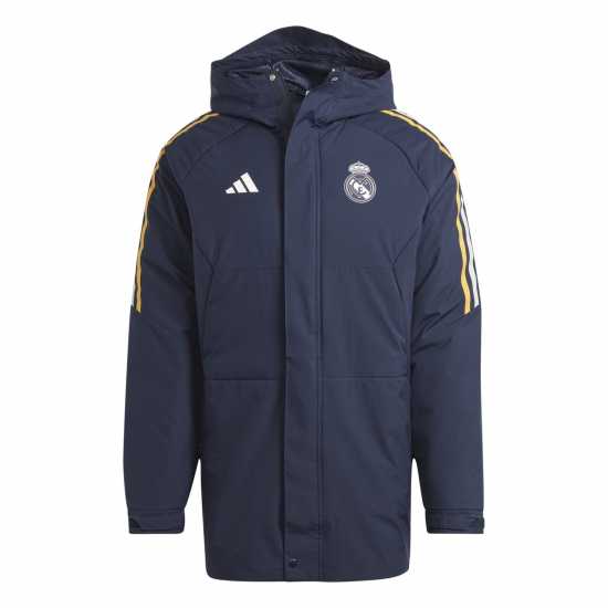 Футболни тренировъчни горнища Adidas Real Madrid Condivo 23 Stadium Parka Adults Adidas Real Madrid Condivo 23 Stadium Parka Adults