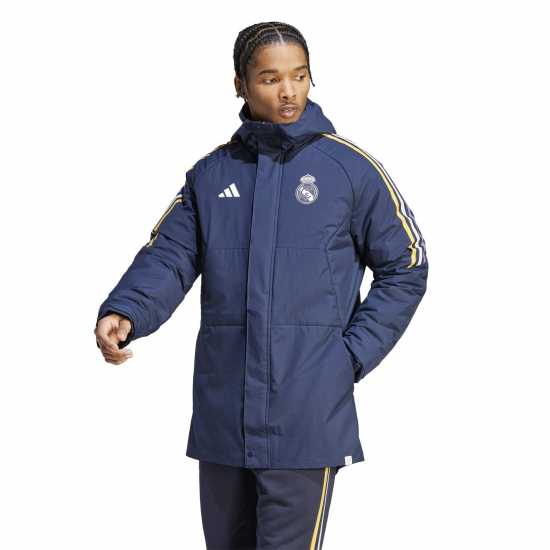 Футболни тренировъчни горнища Adidas Real Madrid Condivo 23 Stadium Parka Adults Adidas Real Madrid Condivo 23 Stadium Parka Adults