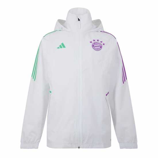 Футболни тренировъчни якета Adidas Bayern Munich Rain Jacket 2023 2024 Adults Adidas Bayern Munich Rain Jacket 2023 2024 Adults Футболни тренировъчни якета