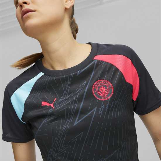 Puma Manchester City Pre Match Shirt 2023 2024 Womens Navy Blue Дамски тениски и фланелки