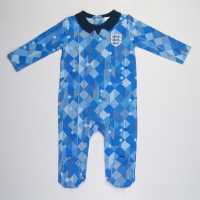 Fa England Retro Baby Grow 1990 Blue Бебешки дрехи