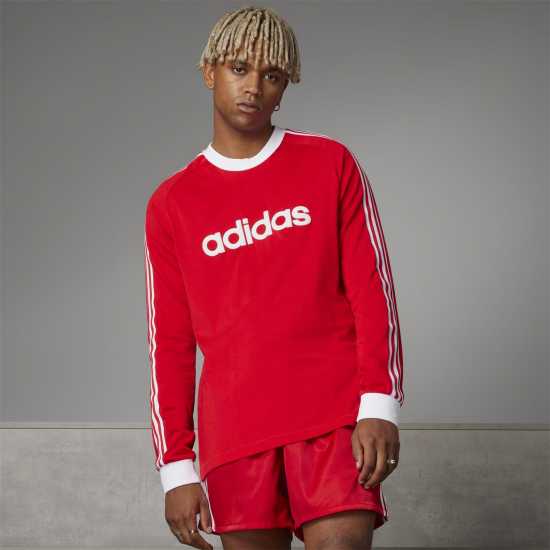 Футболни тренировъчни горнища Adidas Риза С Дълъг Ръкав Bayern Originals 70S Long Sleeve Shirt Adults Adidas Риза С Дълъг Ръкав Bayern Originals 70S Long Sleeve Shirt Adults Футболни тренировъчни горнища