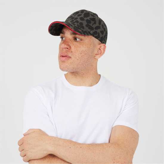 Brave Soul Print Mens Cap With Contrast Stripe Сиво/Черен Леопард 