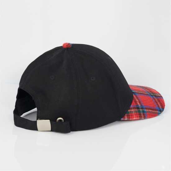 Brave Soul Print Mens Cap With Contrast Stripe Черно/Червено Каре 