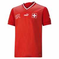 Puma Домакинска Футболна Фланелка Switzerland Home Shirt 2022 2023 Junior Boys  Supporters Merchandise