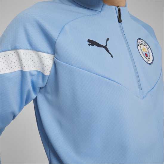 Puma Мъжка Спортна Тениска Manchester City Fc Quarter Training Top Mens Lit Blue/White Мъжки ризи