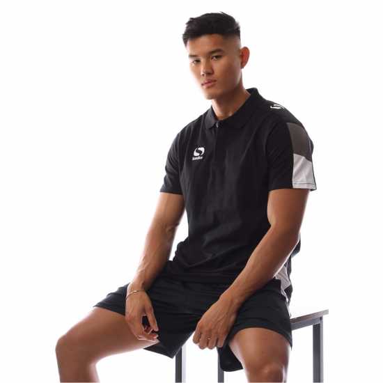 Sondico Блуза С Яка Men's Venata Performance Polo Shirt Черно/Въглен/Бяло 