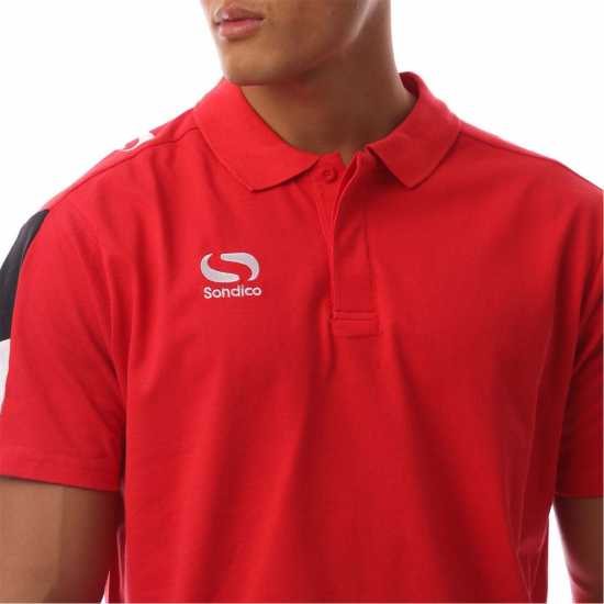 Sondico Блуза С Яка Men's Venata Performance Polo Shirt Червено/Бяло/Черно 
