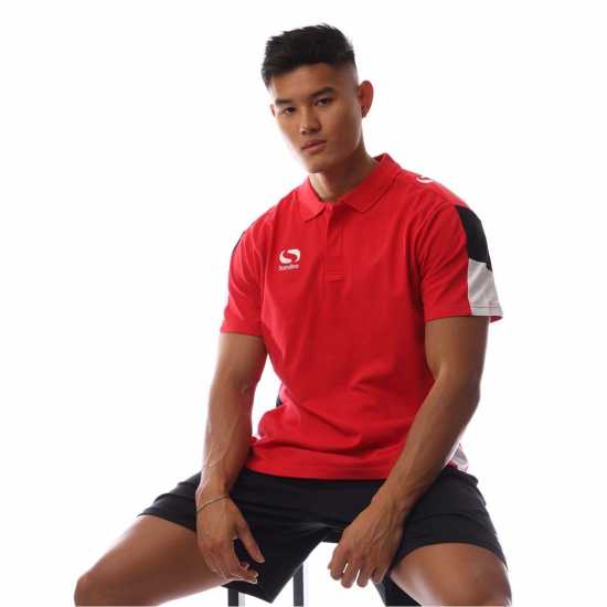 Sondico Блуза С Яка Men's Venata Performance Polo Shirt Червено/Бяло/Черно 