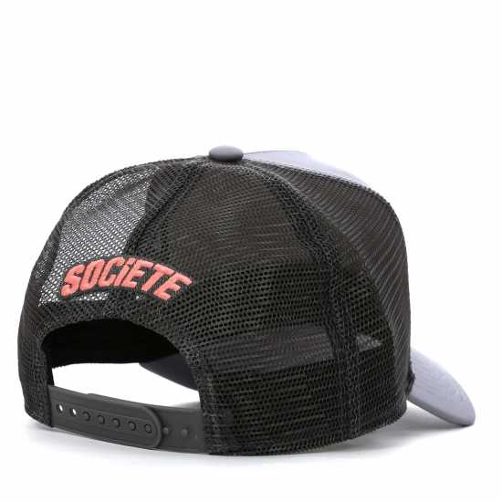 Societe Noir Men's Swoosh Mesh Trucker Cap Grey/Peach 