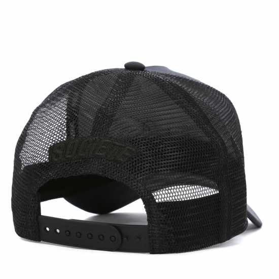 Societe Noir Men's Swoosh Mesh Trucker Cap Black/White 