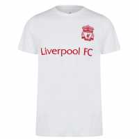 Team Памучна Мъжка Тениска Liverpool Fc Cotton T Shirt Mens White Мъжко облекло за едри хора