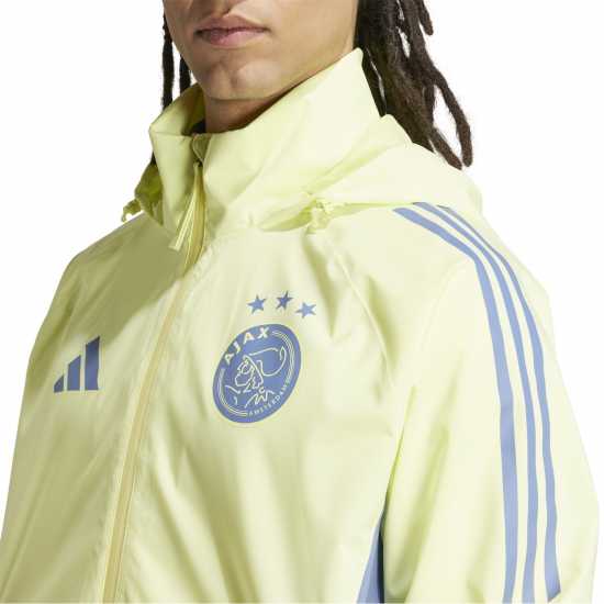 Футболни тренировъчни горнища Adidas Ajax Rain Jacket 24/25 Mens Adidas Ajax Rain Jacket 24/25 Mens Футболни тренировъчни горнища