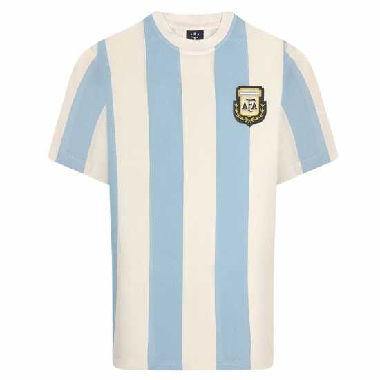 Домакинска Футболна Фланелка Score Draw Score Draw Argentina Home Shirt 1986  