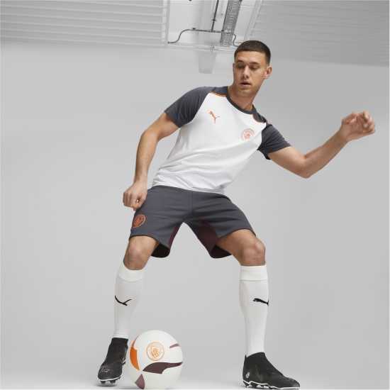 Puma Mcfc Casuals Shorts Football Short Mens Strong Grey 