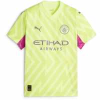 Puma Mcfc Gk Jersey Replica Ss Jr Goalkeeper Top Unisex Kids Fast Yellow 