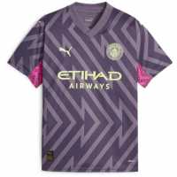 Puma Mcfc Gk Jersey Replica Ss Jr Goalkeeper Top Unisex Kids Purple Charc 