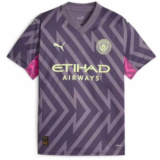 Puma Mcfc Gk Jersey Replica Ss Jr Goalkeeper Top Unisex Kids Purple Charc Puma Mcfc Gk Jersey Replica Ss Jr Goalkeeper Top Unisex Kids Purple Charc