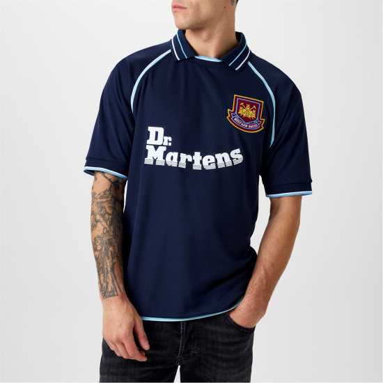 Футболни тренировъчни горнища Score Draw West Ham United Retro Away Shirt 00 Adults Score Draw West Ham United Retro Away Shirt 00 Adults Футболни тренировъчни горнища