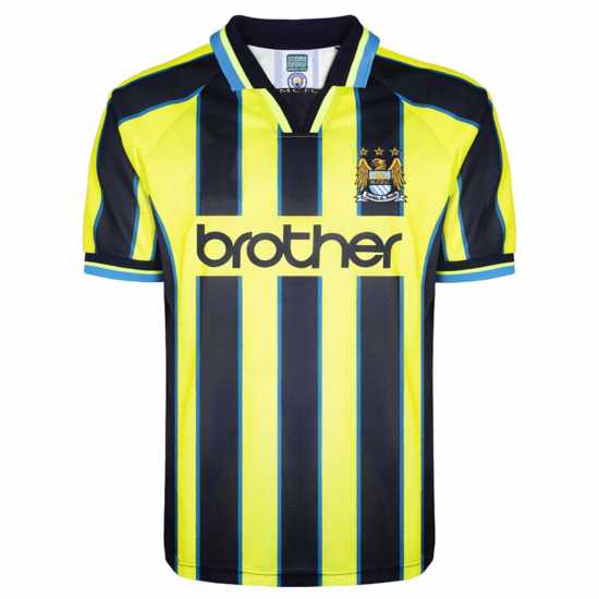 Футболни тренировъчни горнища Score Draw Manchester City Retro Away Shirt 1999 Adults Score Draw Manchester City Retro Away Shirt 1999 Adults Футболни тренировъчни горнища