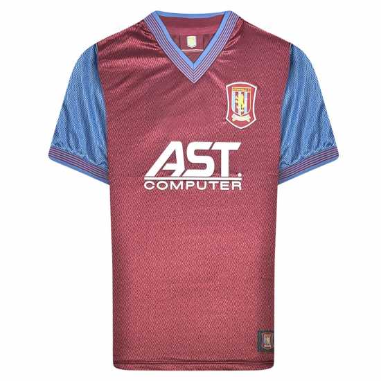 Score Draw Домакинска Футболна Фланелка Aston Villa Retro Home Shirt 98 Adults Score Draw Домакинска Футболна Фланелка Aston Villa Retro Home Shirt 98 Adults