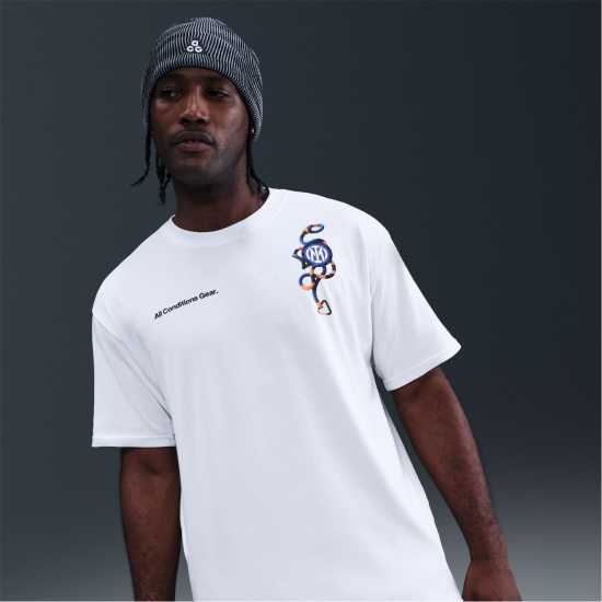 Nike Men's Inter Milan Licensed Short Sleeve T-Shirt White/Blue Nike Men's Inter Milan Licensed Short Sleeve T-Shirt White/Blue
