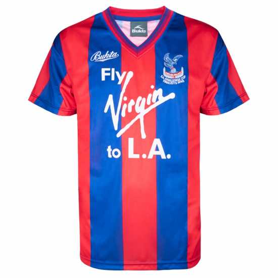 Домакинска Футболна Фланелка Score Draw Crystal Palace Retro Home Shirt 1990 Mens  