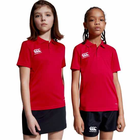 Детска Блуза С Яка Canterbury Club Dry Polo Shirt Juniors Червено Детски тениски и фланелки
